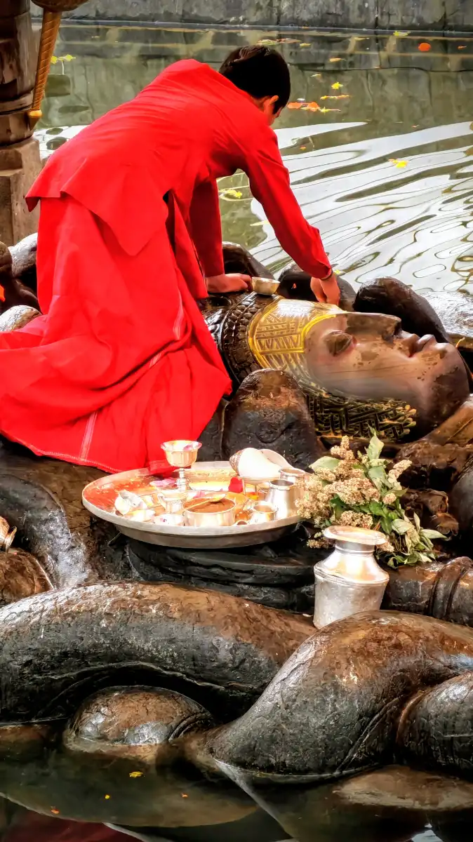 La decorazione del viso di Vishnu